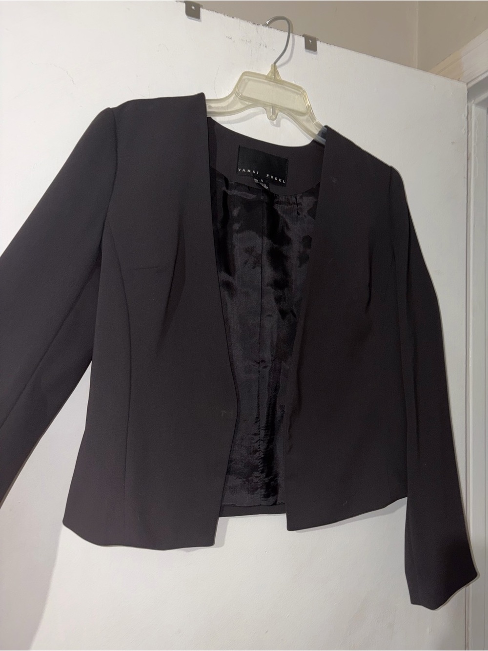 Yansi Fugel Dark Chocolate Brown Open-Front Blazer - Picture 2 of 4